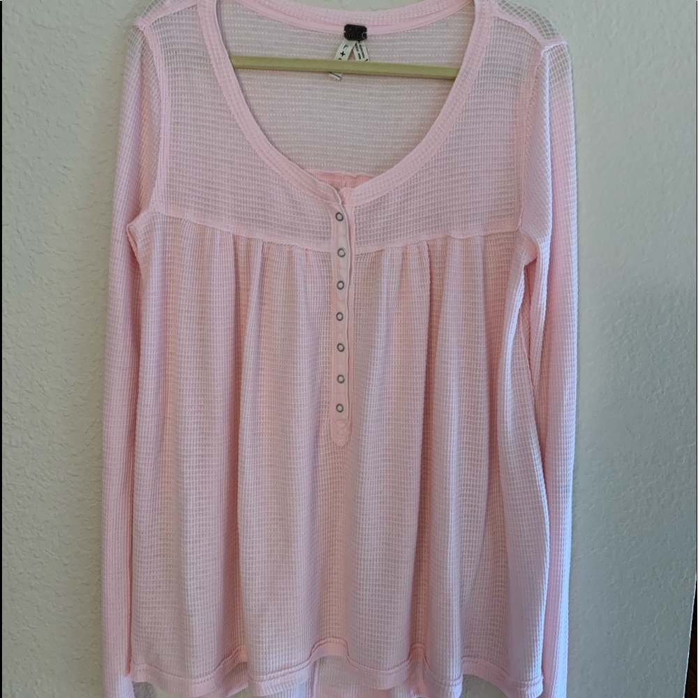 We the Free soft pink long sleeve top